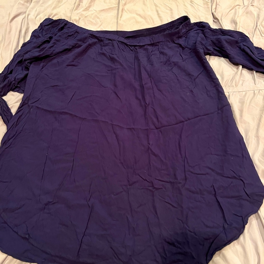 Simple Navy off shoulder shift dress, xxl.